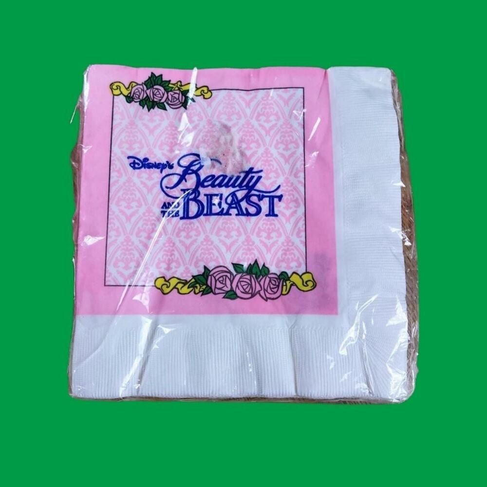 VINTAGE 1991 DISNEY BEAUTY AND THE BEAST PARTY NAPKINS